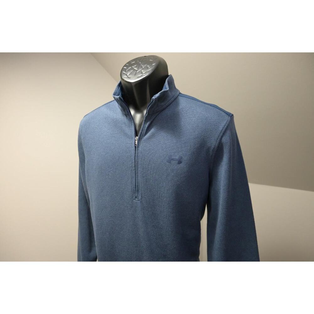 Under Armour Golf Jacket 1/4 Zip Loose ColdGear Blue‎ Athletic Mens Sz Medium